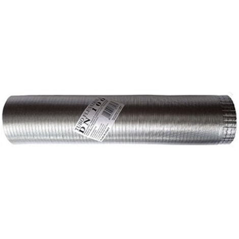 Tubo fumi flessibile estensibile alluminio naturale 140 mm da 0,5 a 3 mt
