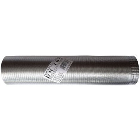 Tubo fumi flessibile estensibile alluminio naturale 200 mm da 0,5 a 3 mt