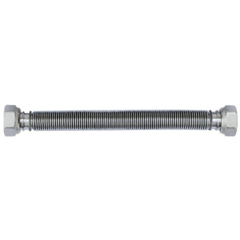 Tubo giunto acqua flessibile ed estensibile in acciaio Inox 200/400mm M/F 1/2"
