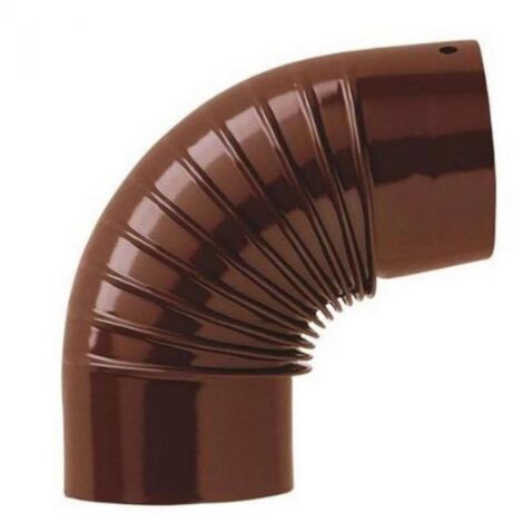 tubo gomito smalbo in acciaio smaltato verniciato marrone, diametro 10 cm