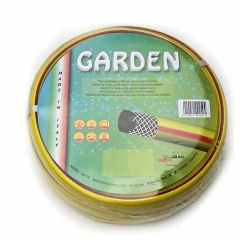 Tubo gomma giardino canna acqua 1/2 " x 50 mt  MADE IN ITALY  rinforzato irrigazione casa orto giardino cantiere.