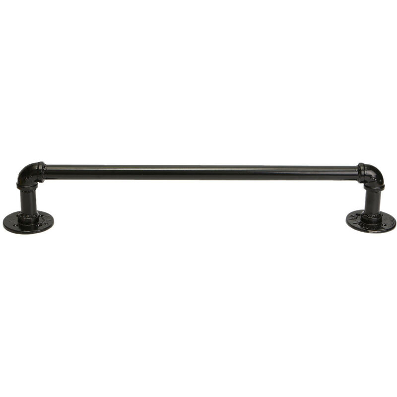 

Toallero de Pared, Tubo Industrial Retro Negro para Ducha Cuarto de Baño