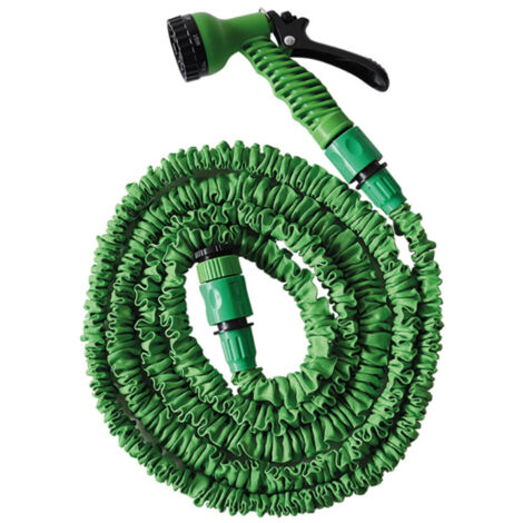 TUBO IRRIGAZIONE ESTENSIBILE GIARDINO 5 15m/7,5 22,5m KIT PISTOLA+ADATTATORE LIF, "5m  15m"