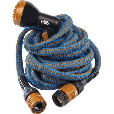 TUBO IRRIGAZIONE ESTENSIBILE WALLY ITALY  MT 12,5/25 BRONZO/AZZURRO +RACCORDI+PISTOLA