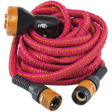TUBO IRRIGAZIONE ESTENSIBILE WALLY ITALY - MT 12,5/25 BRONZO/FUCSIA +RACCORDI+PISTOLA - 1 pezzo