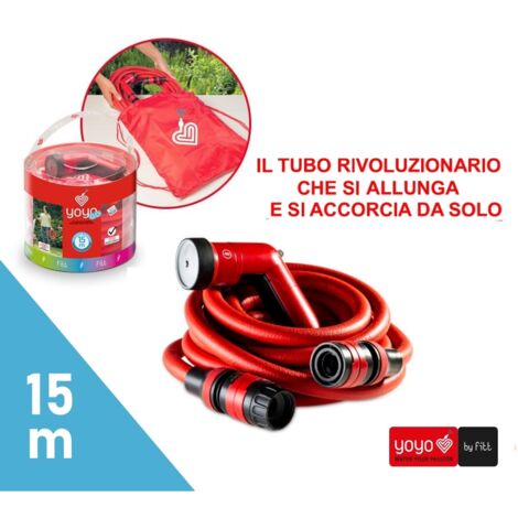 Tubo irrigazione / multi uso estensibile con pistola e set raccordi Fitt - Yoyo Go fino a 15m