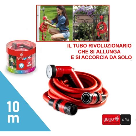 Tubo irrigazione/multi uso estensibile con pistola e set raccordi Fitt - Yoyo Up fino a 10m