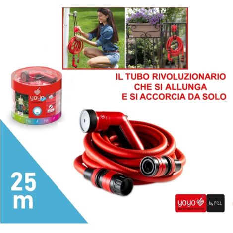 Tubo irrigazione/multi uso estensibile con pistola e set raccordi Fitt - Yoyo Up fino a 25m