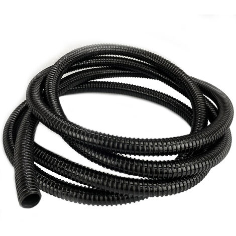 TUBO LAGHETTI 5m Ø25mm 1” FLESSIBILE NERO RESISTENTE RAGGI UV DRENAGGIO RINFORZATO PVC
