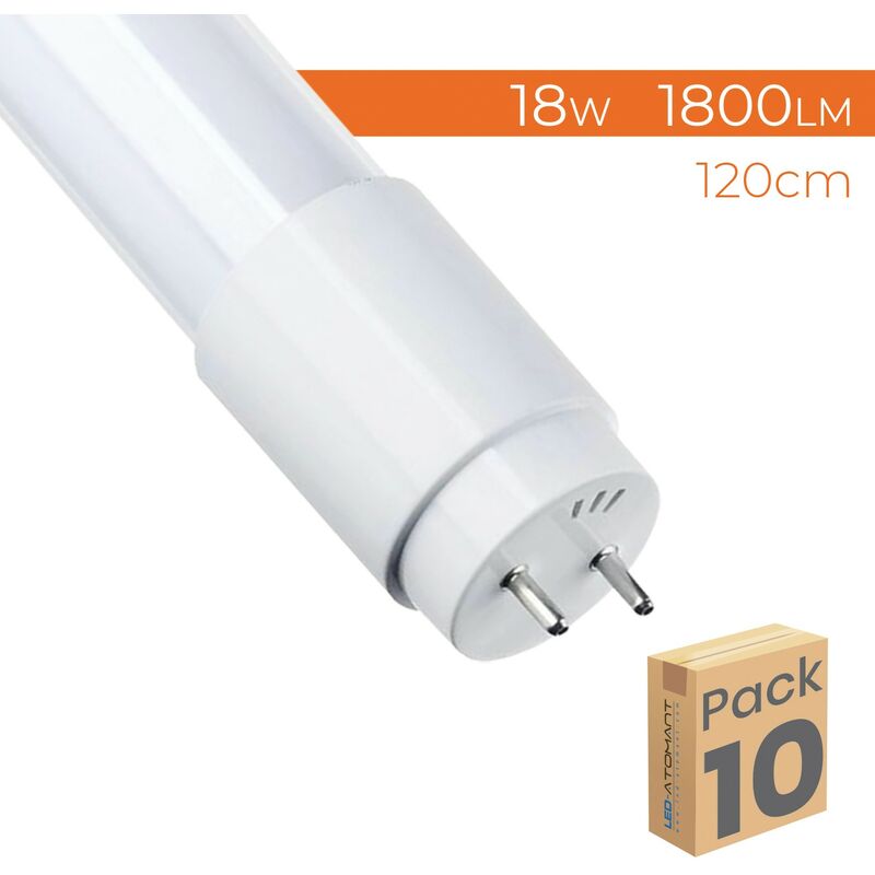 

Tubo LED 120cm 360º T8 G13 18W 1800LM Conexión un lateral. | Blanco Cálido 3000K - Pack 10 Uds. - Blanco Cálido 3000K