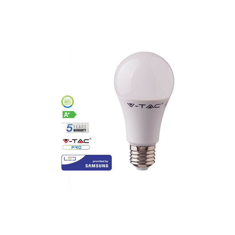 

Bombilla LED Samsung A58 E27 9W 200° V-TAC PRO Temperatura de color - 3000K Blanco cálido