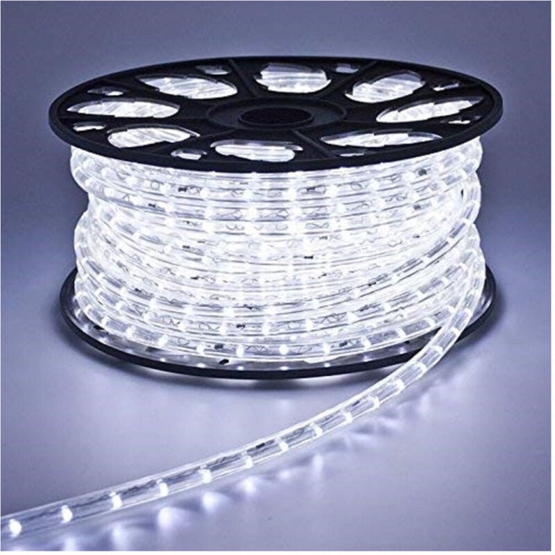 Tubo Luminoso 1200 Led 50 Mt Bianco Freddo Uso Esterno Controller 8 Giochi Luce - - Trade Shop Traesio