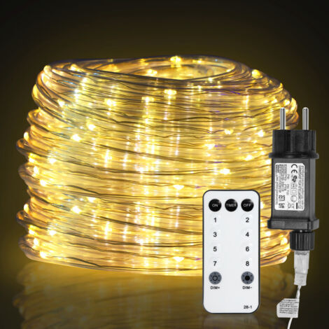 Tubo luminoso a LED per esterni Tubo luminoso Catena luminosa Rete luminosa-Giallo-10m-Con telecomando