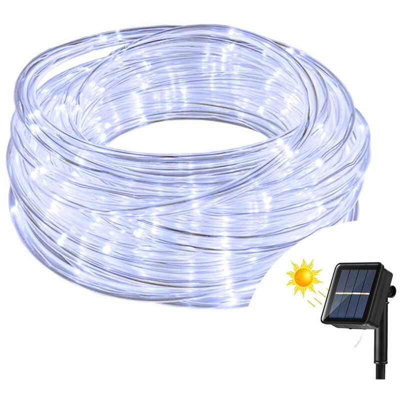 Image of Tubo luminoso con pannello solare 10 metri da esterno 200 Led Bianco Freddo Wisdom