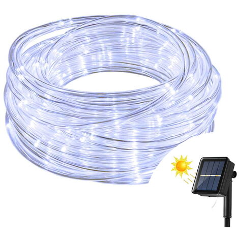 Tubo luminoso con pannello solare 10 metri da esterno 200 Led Bianco Freddo Wisdom