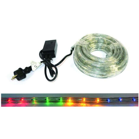 Tubo luminoso multicolor 216 led 3 vie uso interno esterno gioco luci 10 mt - 24 led/mt
