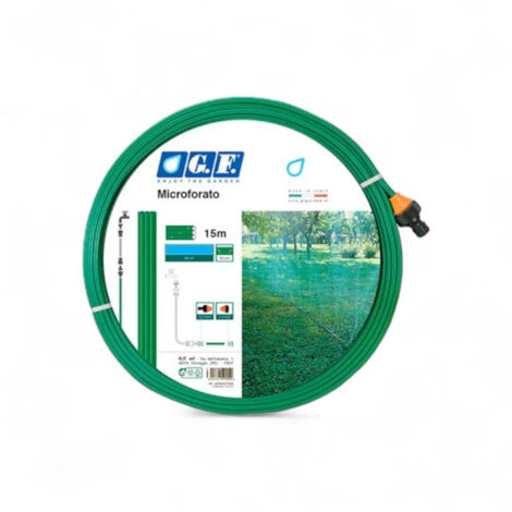 Tubo microforato a tre canali con raccordi 15 mt verde