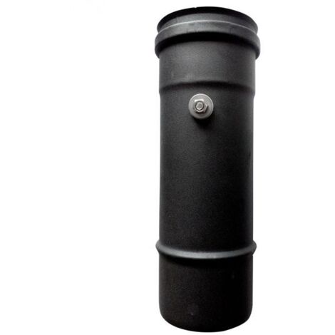 Tubo negro para estufa de pellet esmaltado de 0,5 m DN 100 con toma de humos conducto de humos 600 CE Hecho en Italia