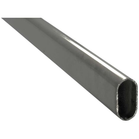 Tubo Per Armadio Appendiabiti | Asta In Metallo Cromato Ovale 22x15mm - Lunghezza 600-900mm - Foto 5