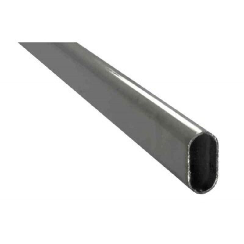 Tubo per armadio ovale in metallo cromato 30X15MM lunghezza 90CM - Masidef
