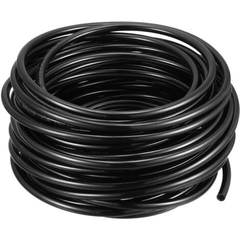 Tubo per aria, in poliuretano, lunghezza 15 m, 6 x 4 mm, colore: Nero