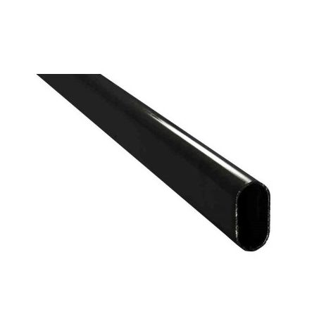 MADIDEF - TUBO PER ARMADIO OVALE IN METALLO NERO 30X15MM LUNGHEZZA 90CM