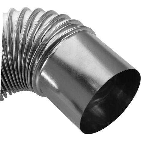Tubo per camino in acciaio inox in due parti con gomito per prolungare stufe a legna da esterno, resistente al calore, adatto per campeggio e barbecue.