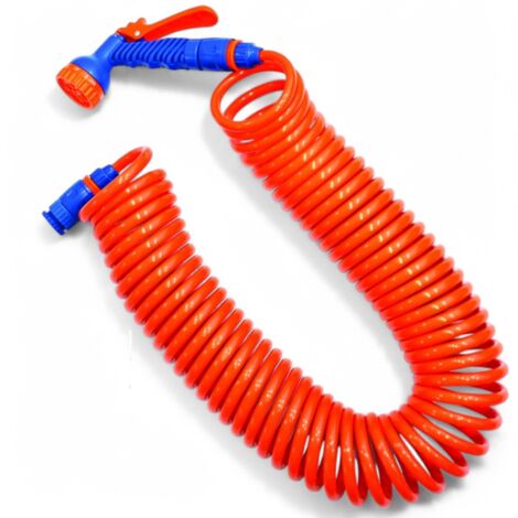 Tubo per irrigazione a spirale in abs 15 mt. in blister con idropistola e raccordi 1/2