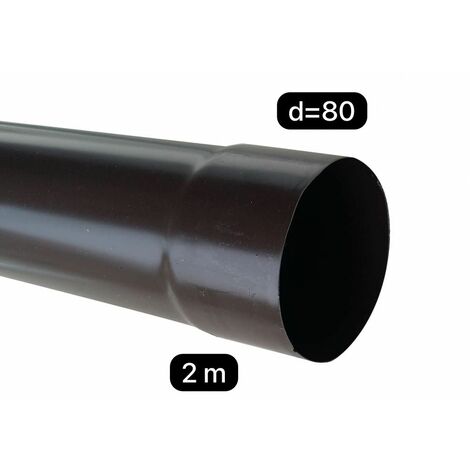 Tubo pluviale in p.v.c. Ø80 testa di moro 2 ml