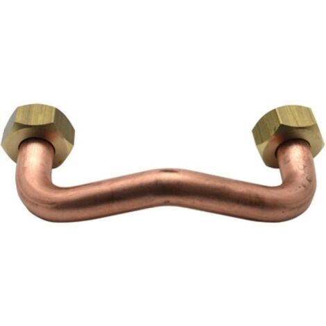 TUBO RAME CON 2 CALOTTE PER GALLEGGIANTE L. 7,5 cm (centro foro)