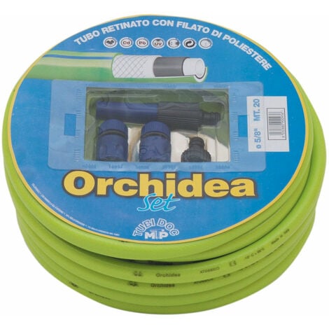 Tubo Retinato Pompa dell'Acqua da Giardino 20 Metri con Accessori Bauer Orchidea