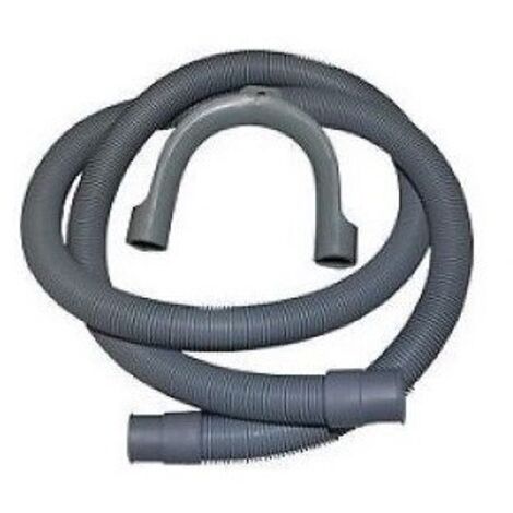 Tubo scarico flessibile lavatrice lavatoio acqua mt 2  200cm con curvetta grigio