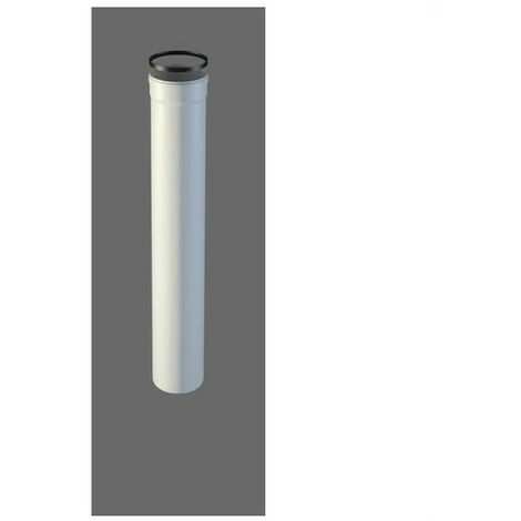 Tubo semplice M-H diametro 80x500mm in acciaio inossidabile smaltato - FIG