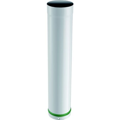 Tubo smaltato porcellanato telescopico In Acciaio  Bianco  80 mm