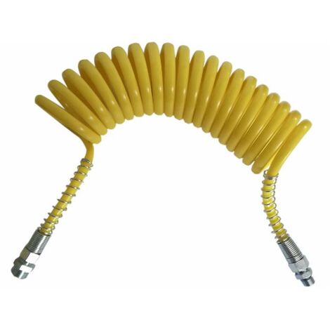 Tubo spiralato giallo con raccordi M16x1,5/M16x1,5