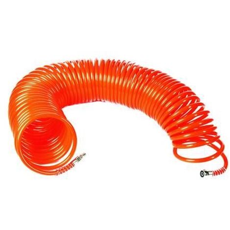 TUBO SPIRALATO PER COMPRESSORI CON ATTACCO RAPIDO + BAIONETTA  ø mm.6X8 mt.15
