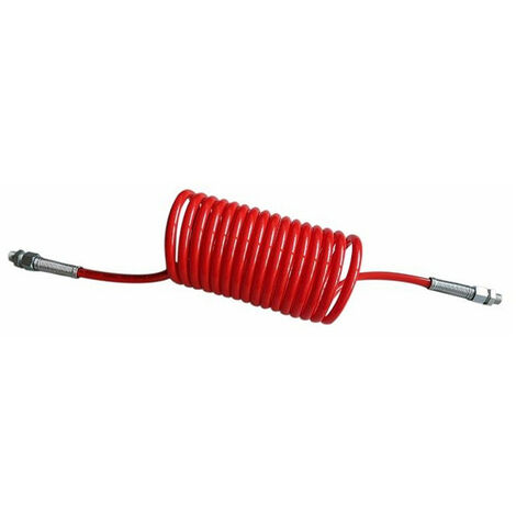 Tubo spiralato rosso con raccordi M1,6x1,5mm - M22x1,5mm