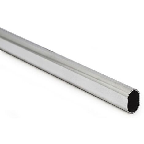 tubo stor armario ovalado 22-15 3m cromado  grosor 0,8mm (venta por barra de 3m.) (caja 3)