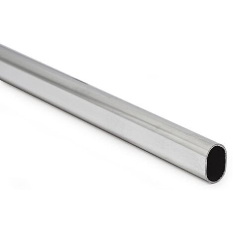 tubo stor armario ovalado 30-15 3m cromado  grosor 0,8mm (venta por barra de 3m.)