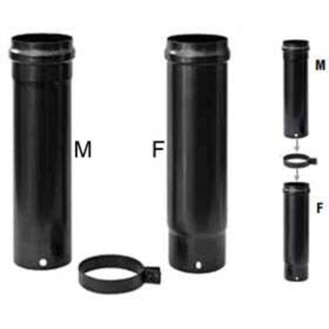 TUBO TELESCOPICO P/STUFA A PELLET D 8 CM NERO OPACO
