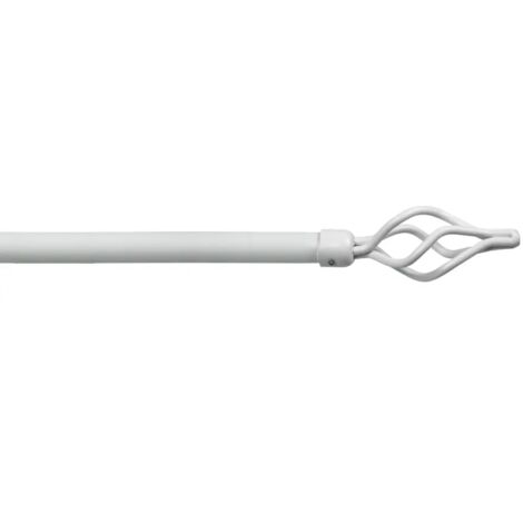 tubo tenda in acciaio colore bianco estensibile da 120 a 210 cm. con terminale a ciorciola