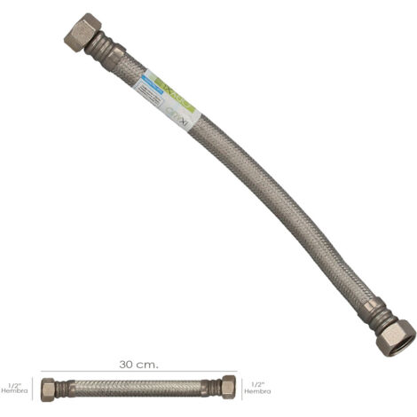 Tubo Termo Flessibile In Acciaio Inox Rinforzato Femmina 1/2" - Femmina 1/2" Lunghezza 300 mm