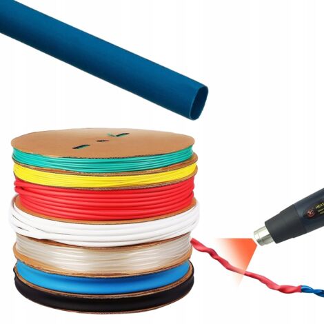 Tubo termorestringente blu 14mm 1m