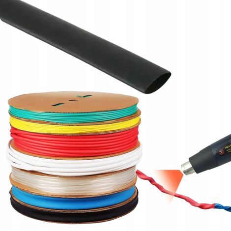 Tubo termorestringente nero 9mm 1m