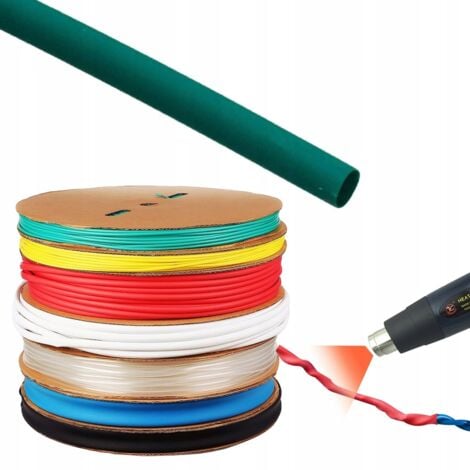 Tubo termorestringente verde 40mm 1m