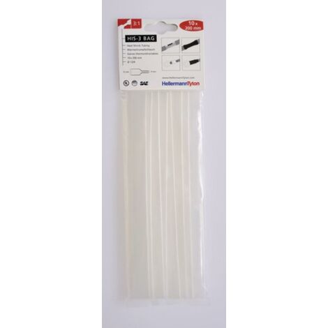 Tubo termorretrÁctil hellermann tyton transparente hasta 3:1 en bolsas 308-31215