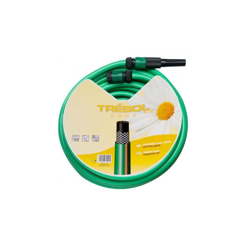 

Saturnia - Manguera verde trebol trenzado 15 mm. - 5/8' rollo 25 metros con accesorios