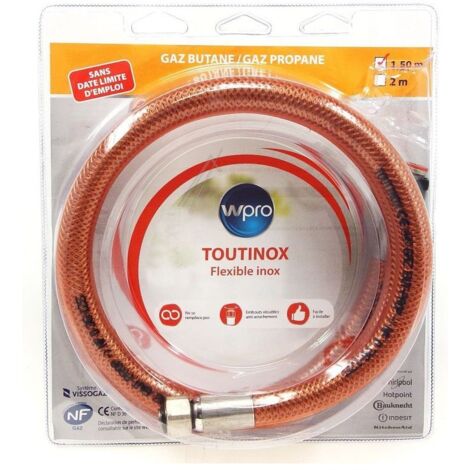 Tubo VISSINOX butano propano 1,50m durata illimitata originale - Accessori e prodotti - WPRO - 975443662894996295