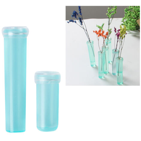 Tubos de riego para rosas, claveles, gerberas y flores cortadas: 10 tubos de plástico con tapones flexibles, de 4 cm y 7 cm de diámetro, fáciles de instalar.