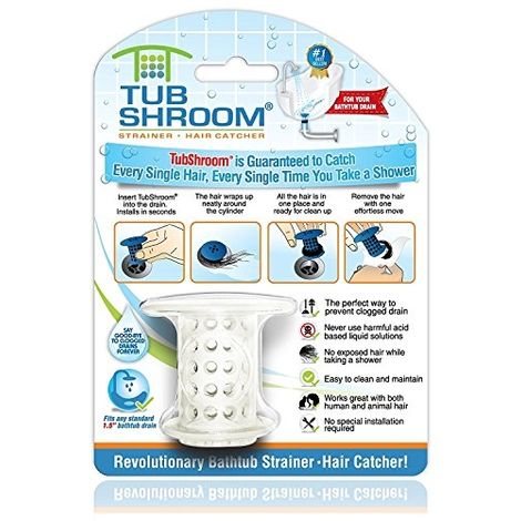 TUBSHROOM, LE BOUCHON FILTRE PROTECTEUR RÉVOLUTIONNAIRE POUR BAIGNOIRE ET DOUCHE TSWHT454
